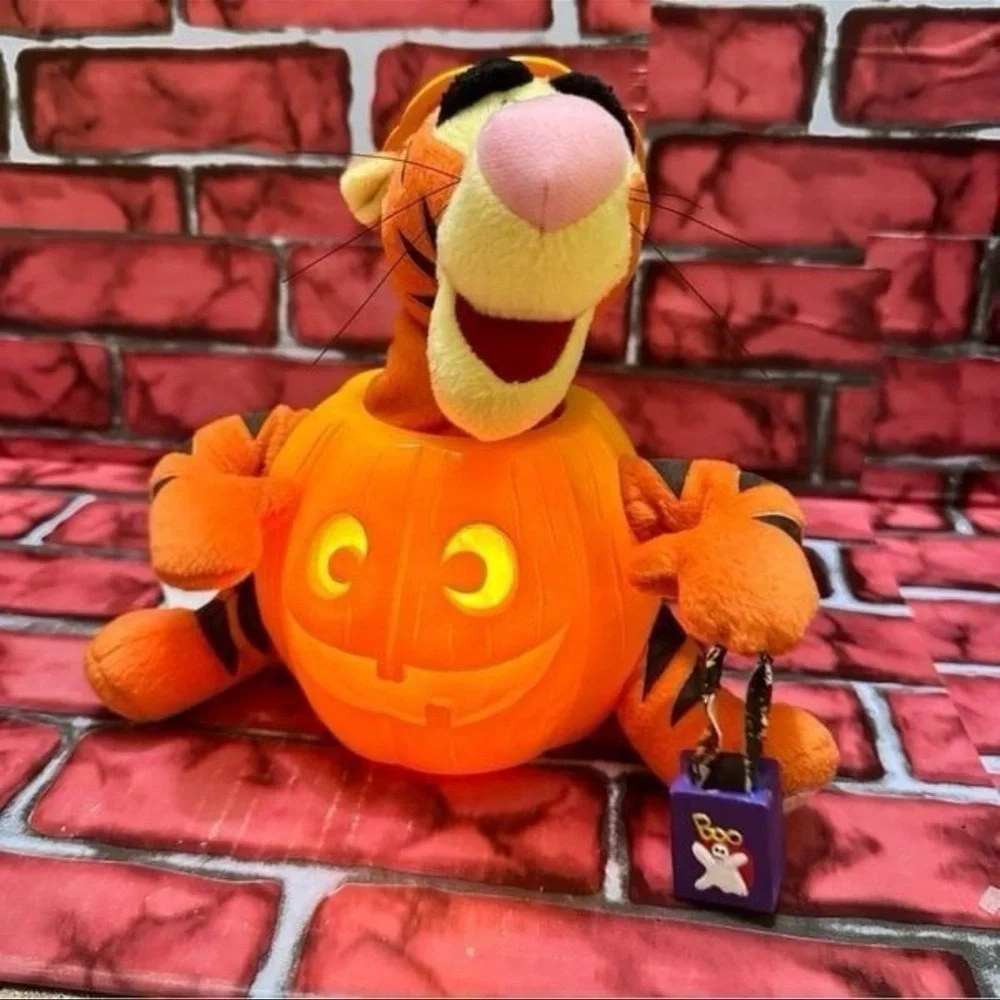 Disney Gemmy Tigger in Halloween pumpkin animated sings